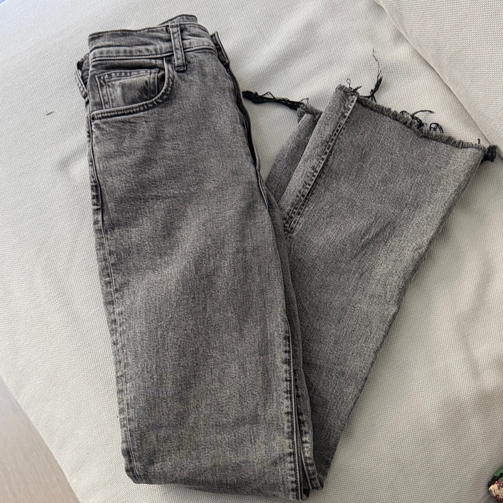 LE JEAN High-Rise Gray Washed Jeans